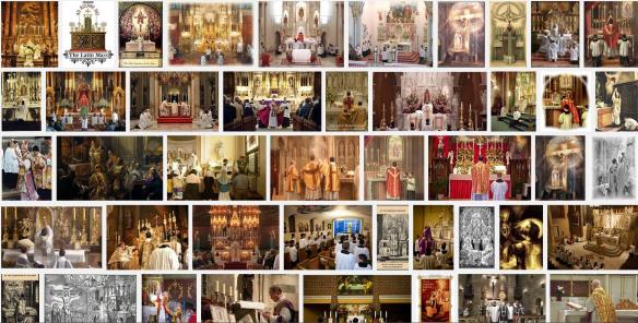 Montage of photos of the Latin Mass